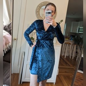 Dark blue velvet dress